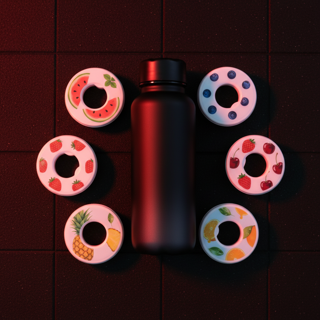 Bottle + All Pods Flat Lay